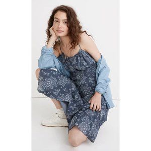 Madewell Tie-Back Button-Front Midi Dress in Archival Floral size 10 Item NE783
